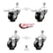 Service Caster 3 Inch Phenolic Wheel Swivel 1/2 Inch Threaded Stem Caster Total Lock Brake, 2PK SCC-TSTTL20S314-PHR-121315-2-S-2 - alternate 4